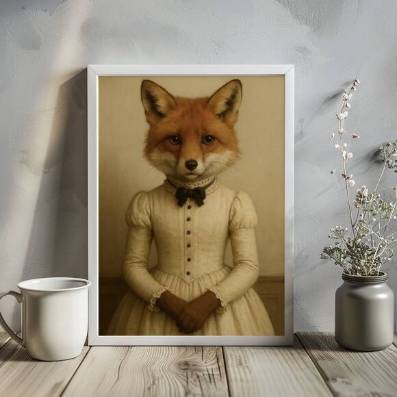 Original Victorian Fox Art Print + Digital Copy - Picture 1 of 10